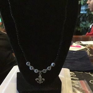 Homemade Saints Necklace with a bracelet